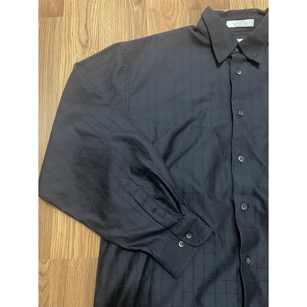 John W Nordstrom Shirt Mens Large Classic Fit Black Check Long Sleeve - Picture 9 of 12
